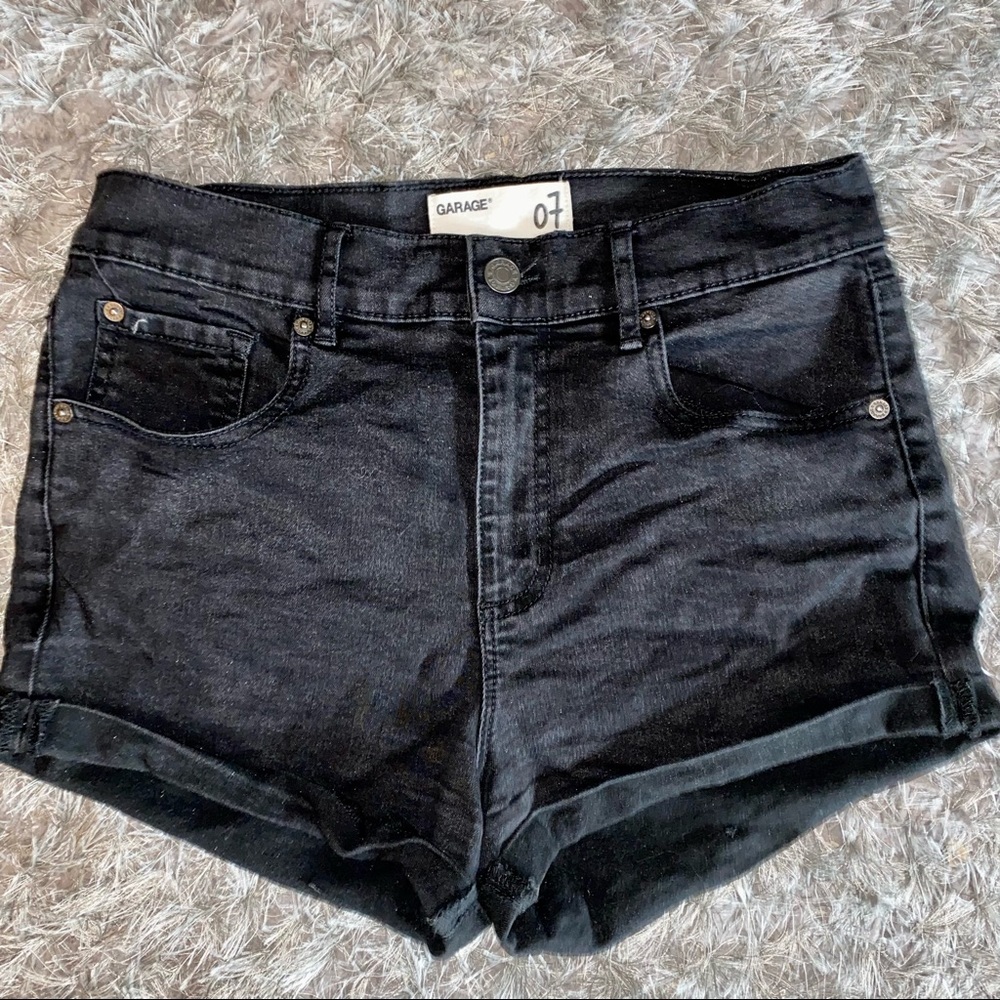 Garage Black Denim Shorts